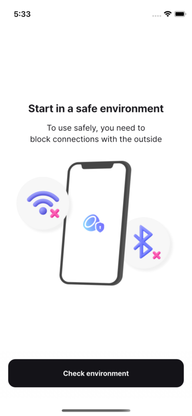 Start in a secure environment screen
