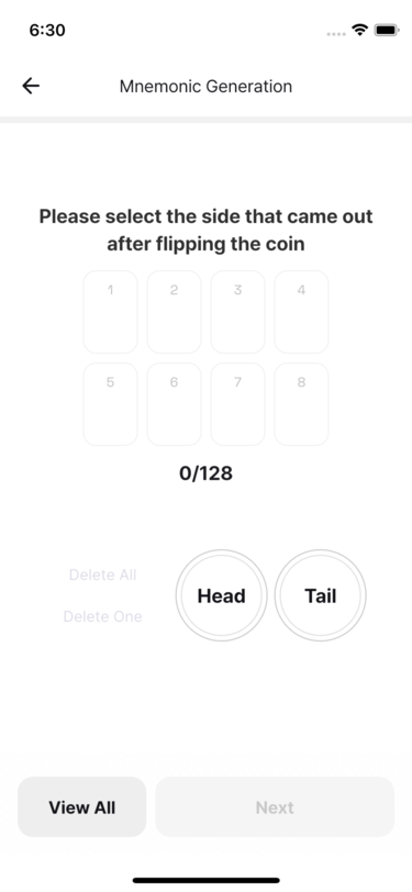 Enter each coin flip result as heads or tails