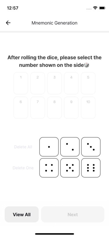 Enter each dice roll