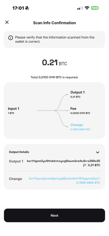 Review the transaction in Vault