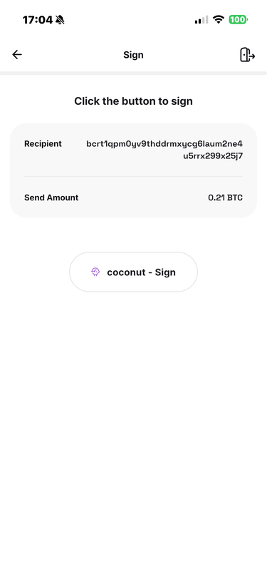 Sign the transaction in Vault