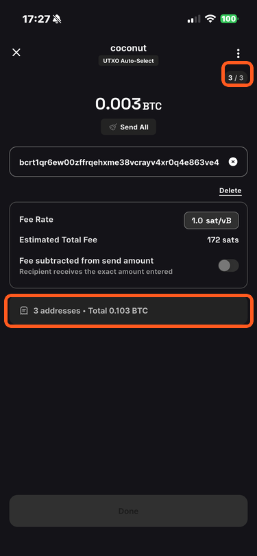 Transaction with multiple recipients